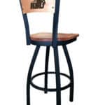 Kentucky State University 36-Inch Swivel Extra Tall Bar Stool w/ Black Wrinkle Finish, Solid Wood Back, Solid Maple Wood Seat 4 Kentucky State University 36-Inch Swivel Extra Tall Bar Stool w/ Black Wrinkle Finish, Solid Wood Back, Solid Maple Wood Seat