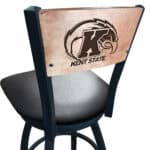 Kent State University 36-Inch Swivel Extra Tall Bar Stool w/ Black Wrinkle Finish, Solid Wood Back, 2.5-Inch Cushion Seat 4 Kent State University 36-Inch Swivel Extra Tall Bar Stool w/ Black Wrinkle Finish, Solid Wood Back, 2.5-Inch Cushion Seat