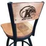 Kent State University 36-Inch Swivel Extra Tall Bar Stool w/ Black Wrinkle Finish, Solid Wood Back, Solid Maple Wood Seat 3 Kent State University 36-Inch Swivel Extra Tall Bar Stool w/ Black Wrinkle Finish, Solid Wood Back, Solid Maple Wood Seat
