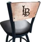 Long Beach State University 36-Inch Swivel Extra Tall Bar Stool w/ Black Wrinkle Finish, Solid Wood Back, 2.5-Inch Cushion Seat 4 Long Beach State University 36-Inch Swivel Extra Tall Bar Stool w/ Black Wrinkle Finish, Solid Wood Back, 2.5-Inch Cushion Seat