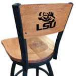Louisiana State University 36-Inch Swivel Extra Tall Bar Stool w/ Black Wrinkle Finish, Solid Wood Back, Solid Maple Wood Seat 3 Louisiana State University 36-Inch Swivel Extra Tall Bar Stool w/ Black Wrinkle Finish, Solid Wood Back, Solid Maple Wood Seat