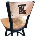 Louisiana Tech University 36-Inch Swivel Extra Tall Bar Stool w/ Black Wrinkle Finish, Solid Wood Back, Solid Maple Wood Seat 3 Louisiana Tech University 36-Inch Swivel Extra Tall Bar Stool w/ Black Wrinkle Finish, Solid Wood Back, Solid Maple Wood Seat