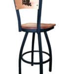 Louisiana Tech University 36-Inch Swivel Extra Tall Bar Stool w/ Black Wrinkle Finish, Solid Wood Back, Solid Maple Wood Seat 4 Louisiana Tech University 36-Inch Swivel Extra Tall Bar Stool w/ Black Wrinkle Finish, Solid Wood Back, Solid Maple Wood Seat