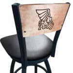 Missouri Western State University 36-Inch Swivel Extra Tall Bar Stool w/ Black Wrinkle Finish, Solid Wood Back, 2.5-Inch Cushion Seat 4 Missouri Western State University 36-Inch Swivel Extra Tall Bar Stool w/ Black Wrinkle Finish, Solid Wood Back, 2.5-Inch Cushion Seat