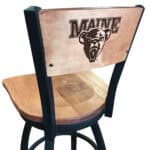 University of Maine 36-Inch Swivel Extra Tall Bar Stool w/ Black Wrinkle Finish, Solid Wood Back, Solid Maple Wood Seat 3 University of Maine 36-Inch Swivel Extra Tall Bar Stool w/ Black Wrinkle Finish, Solid Wood Back, Solid Maple Wood Seat