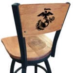 United States Marine Corps (Red/Yellow) 36-Inch Swivel Extra Tall Bar Stool w/ Black Wrinkle Finish, Solid Wood Back, Solid Maple Wood Seat 3 United States Marine Corps (Red/Yellow) 36-Inch Swivel Extra Tall Bar Stool w/ Black Wrinkle Finish, Solid Wood Back, Solid Maple Wood Seat