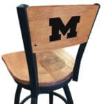 University of Michigan 36-Inch Swivel Extra Tall Bar Stool w/ Black Wrinkle Finish, Solid Wood Back, Solid Maple Wood Seat 3 University of Michigan 36-Inch Swivel Extra Tall Bar Stool w/ Black Wrinkle Finish, Solid Wood Back, Solid Maple Wood Seat