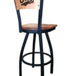 University of Montana 36-Inch Swivel Extra Tall Bar Stool w/ Black Wrinkle Finish, Solid Wood Back, Solid Maple Wood Seat 4 University of Montana 36-Inch Swivel Extra Tall Bar Stool w/ Black Wrinkle Finish, Solid Wood Back, Solid Maple Wood Seat
