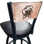 University of Maryland 30-Inch Swivel Bar Stool w/ Black Wrinkle Finish, Solid Wood Back, 2.5-Inch Cushion Seat