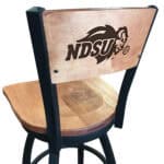 North Dakota State University 36-Inch Swivel Extra Tall Bar Stool w/ Black Wrinkle Finish, Solid Wood Back, Solid Maple Wood Seat 3 North Dakota State University 36-Inch Swivel Extra Tall Bar Stool w/ Black Wrinkle Finish, Solid Wood Back, Solid Maple Wood Seat