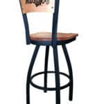 North Dakota State University 36-Inch Swivel Extra Tall Bar Stool w/ Black Wrinkle Finish, Solid Wood Back, Solid Maple Wood Seat 4 North Dakota State University 36-Inch Swivel Extra Tall Bar Stool w/ Black Wrinkle Finish, Solid Wood Back, Solid Maple Wood Seat