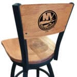 New York Islanders 36-Inch Swivel Extra Tall Bar Stool w/ Black Wrinkle Finish, Solid Wood Back, Solid Maple Wood Seat 3 New York Islanders 36-Inch Swivel Extra Tall Bar Stool w/ Black Wrinkle Finish, Solid Wood Back, Solid Maple Wood Seat
