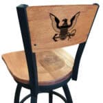 United States Navy 36-Inch Swivel Extra Tall Bar Stool w/ Black Wrinkle Finish, Solid Wood Back, Solid Maple Wood Seat 3 United States Navy 36-Inch Swivel Extra Tall Bar Stool w/ Black Wrinkle Finish, Solid Wood Back, Solid Maple Wood Seat