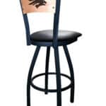 University of Nevada 36-Inch Swivel Extra Tall Bar Stool w/ Black Wrinkle Finish, Solid Wood Back, 2.5-Inch Cushion Seat 5 University of Nevada 36-Inch Swivel Extra Tall Bar Stool w/ Black Wrinkle Finish, Solid Wood Back, 2.5-Inch Cushion Seat