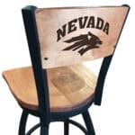 University of Nevada 36-Inch Swivel Extra Tall Bar Stool w/ Black Wrinkle Finish, Solid Wood Back, Solid Maple Wood Seat 3 University of Nevada 36-Inch Swivel Extra Tall Bar Stool w/ Black Wrinkle Finish, Solid Wood Back, Solid Maple Wood Seat