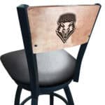 University of New Mexico 36-Inch Swivel Extra Tall Bar Stool w/ Black Wrinkle Finish, Solid Wood Back, 2.5-Inch Cushion Seat 4 University of New Mexico 36-Inch Swivel Extra Tall Bar Stool w/ Black Wrinkle Finish, Solid Wood Back, 2.5-Inch Cushion Seat