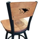 University of North Dakota 36-Inch Swivel Extra Tall Bar Stool w/ Black Wrinkle Finish, Solid Wood Back, Solid Maple Wood Seat