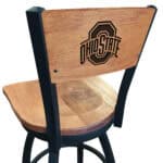 Ohio State University 36-Inch Swivel Extra Tall Bar Stool w/ Black Wrinkle Finish, Solid Wood Back, Solid Maple Wood Seat 3 Ohio State University 36-Inch Swivel Extra Tall Bar Stool w/ Black Wrinkle Finish, Solid Wood Back, Solid Maple Wood Seat