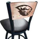 Oregon State University 36-Inch Swivel Extra Tall Bar Stool w/ Black Wrinkle Finish, Solid Wood Back, 2.5-Inch Cushion Seat 4 Oregon State University 36-Inch Swivel Extra Tall Bar Stool w/ Black Wrinkle Finish, Solid Wood Back, 2.5-Inch Cushion Seat