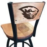 Oregon State University 36-Inch Swivel Extra Tall Bar Stool w/ Black Wrinkle Finish, Solid Wood Back, Solid Maple Wood Seat 3 Oregon State University 36-Inch Swivel Extra Tall Bar Stool w/ Black Wrinkle Finish, Solid Wood Back, Solid Maple Wood Seat
