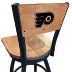 Philadelphia Flyers 36-Inch Swivel Extra Tall Bar Stool w/ Black Wrinkle Finish, Solid Wood Back, Solid Maple Wood Seat 3 Philadelphia Flyers 36-Inch Swivel Extra Tall Bar Stool w/ Black Wrinkle Finish, Solid Wood Back, Solid Maple Wood Seat