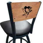 Pittsburgh Penguins 36-Inch Swivel Extra Tall Bar Stool w/ Black Wrinkle Finish, Solid Wood Back, 2.5-Inch Cushion Seat 4 Pittsburgh Penguins 36-Inch Swivel Extra Tall Bar Stool w/ Black Wrinkle Finish, Solid Wood Back, 2.5-Inch Cushion Seat