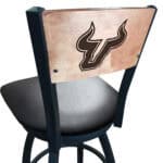 University of South Florida 25-Inch Swivel Counter Stool w/ Black Wrinkle Finish, Solid Wood Back, 2.5-Inch Cushion Seat 4 University of South Florida 25-Inch Swivel Counter Stool w/ Black Wrinkle Finish, Solid Wood Back, 2.5-Inch Cushion Seat