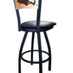 University of Southern Mississippi 36-Inch Swivel Extra Tall Bar Stool w/ Black Wrinkle Finish, Solid Wood Back, 2.5-Inch Cushion Seat 5 University of Southern Mississippi 36-Inch Swivel Extra Tall Bar Stool w/ Black Wrinkle Finish, Solid Wood Back, 2.5-Inch Cushion Seat