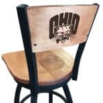 Ohio University 36-Inch Swivel Extra Tall Bar Stool w/ Black Wrinkle Finish, Solid Wood Back, Solid Maple Wood Seat 3 Ohio University 36-Inch Swivel Extra Tall Bar Stool w/ Black Wrinkle Finish, Solid Wood Back, Solid Maple Wood Seat