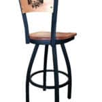 Ohio University 36-Inch Swivel Extra Tall Bar Stool w/ Black Wrinkle Finish, Solid Wood Back, Solid Maple Wood Seat 4 Ohio University 36-Inch Swivel Extra Tall Bar Stool w/ Black Wrinkle Finish, Solid Wood Back, Solid Maple Wood Seat
