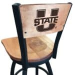 Utah State University 25-Inch Swivel Counter Stool w/ Black Wrinkle Finish, Solid Wood Back, Solid Maple Wood Seat 3 Utah State University 25-Inch Swivel Counter Stool w/ Black Wrinkle Finish, Solid Wood Back, Solid Maple Wood Seat