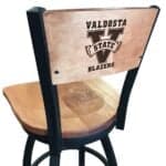 Valdosta State University 25-Inch Swivel Counter Stool w/ Black Wrinkle Finish, Solid Wood Back, Solid Maple Wood Seat 3 Valdosta State University 25-Inch Swivel Counter Stool w/ Black Wrinkle Finish, Solid Wood Back, Solid Maple Wood Seat