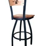 University of Vermont 25-Inch Swivel Counter Stool w/ Black Wrinkle Finish, Solid Wood Back, Solid Maple Wood Seat 4 University of Vermont 25-Inch Swivel Counter Stool w/ Black Wrinkle Finish, Solid Wood Back, Solid Maple Wood Seat