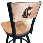 Washington State University 25-Inch Swivel Counter Stool w/ Black Wrinkle Finish, Solid Wood Back, Solid Maple Wood Seat 3 Washington State University 25-Inch Swivel Counter Stool w/ Black Wrinkle Finish, Solid Wood Back, Solid Maple Wood Seat