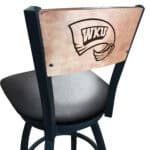 Western Kentucky University 30-Inch Swivel Bar Stool w/ Black Wrinkle Finish, Solid Wood Back, 2.5-Inch Cushion Seat 4 Western Kentucky University 30-Inch Swivel Bar Stool w/ Black Wrinkle Finish, Solid Wood Back, 2.5-Inch Cushion Seat