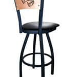 Western Kentucky University 30-Inch Swivel Bar Stool w/ Black Wrinkle Finish, Solid Wood Back, 2.5-Inch Cushion Seat 5 Western Kentucky University 30-Inch Swivel Bar Stool w/ Black Wrinkle Finish, Solid Wood Back, 2.5-Inch Cushion Seat