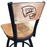 Western Kentucky University 25-Inch Swivel Counter Stool w/ Black Wrinkle Finish, Solid Wood Back, Solid Maple Wood Seat 3 Western Kentucky University 25-Inch Swivel Counter Stool w/ Black Wrinkle Finish, Solid Wood Back, Solid Maple Wood Seat