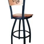 Western Kentucky University 25-Inch Swivel Counter Stool w/ Black Wrinkle Finish, Solid Wood Back, Solid Maple Wood Seat 4 Western Kentucky University 25-Inch Swivel Counter Stool w/ Black Wrinkle Finish, Solid Wood Back, Solid Maple Wood Seat