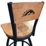 Western Michigan University 30-Inch Swivel Bar Stool w/ Black Wrinkle Finish, Solid Wood Back, Solid Maple Wood Seat 3 Western Michigan University 30-Inch Swivel Bar Stool w/ Black Wrinkle Finish, Solid Wood Back, Solid Maple Wood Seat