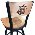 Wichita State University 30-Inch Swivel Bar Stool w/ Black Wrinkle Finish, Solid Wood Back, Solid Maple Wood Seat 3 Wichita State University 30-Inch Swivel Bar Stool w/ Black Wrinkle Finish, Solid Wood Back, Solid Maple Wood Seat