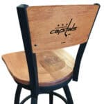 Washington Capitals 30-Inch Swivel Bar Stool w/ Black Wrinkle Finish, Solid Wood Back, Solid Maple Wood Seat 3 Washington Capitals 30-Inch Swivel Bar Stool w/ Black Wrinkle Finish, Solid Wood Back, Solid Maple Wood Seat