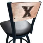 Xavier University 25-Inch Swivel Counter Stool w/ Black Wrinkle Finish, Solid Wood Back, 2.5-Inch Cushion Seat 4 Xavier University 25-Inch Swivel Counter Stool w/ Black Wrinkle Finish, Solid Wood Back, 2.5-Inch Cushion Seat