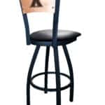 Xavier University 25-Inch Swivel Counter Stool w/ Black Wrinkle Finish, Solid Wood Back, 2.5-Inch Cushion Seat 5 Xavier University 25-Inch Swivel Counter Stool w/ Black Wrinkle Finish, Solid Wood Back, 2.5-Inch Cushion Seat