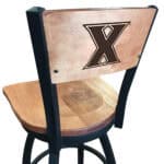 Xavier University 30-Inch Swivel Bar Stool w/ Black Wrinkle Finish, Solid Wood Back, Solid Maple Wood Seat 3 Xavier University 30-Inch Swivel Bar Stool w/ Black Wrinkle Finish, Solid Wood Back, Solid Maple Wood Seat