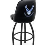 United States Air Force 36-Inch Swivel Extra Tall Bar Stool w/ Black Wrinkle Finish, Padded Back, 4-Inch Cushion Seat 3 United States Air Force 36-Inch Swivel Extra Tall Bar Stool w/ Black Wrinkle Finish, Padded Back, 4-Inch Cushion Seat