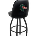 University of Alabama at Birmingham 36-Inch Swivel Extra Tall Bar Stool w/ Black Wrinkle Finish, Padded Back, 4-Inch Cushion Seat
