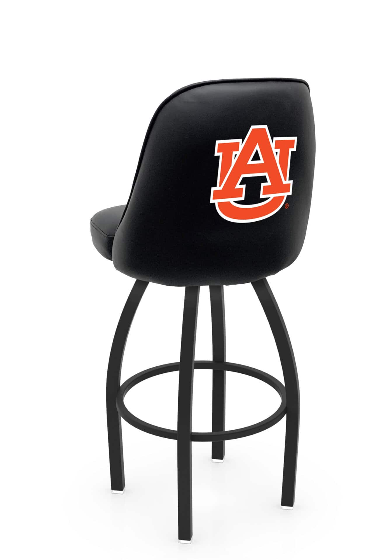 Auburn University 25-Inch Swivel Counter Stool w/ Black Wrinkle Finish, Padded Back, 4-Inch Cushion Seat 1 Auburn University 25-Inch Swivel Counter Stool w/ Black Wrinkle Finish, Padded Back, 4-Inch Cushion Seat