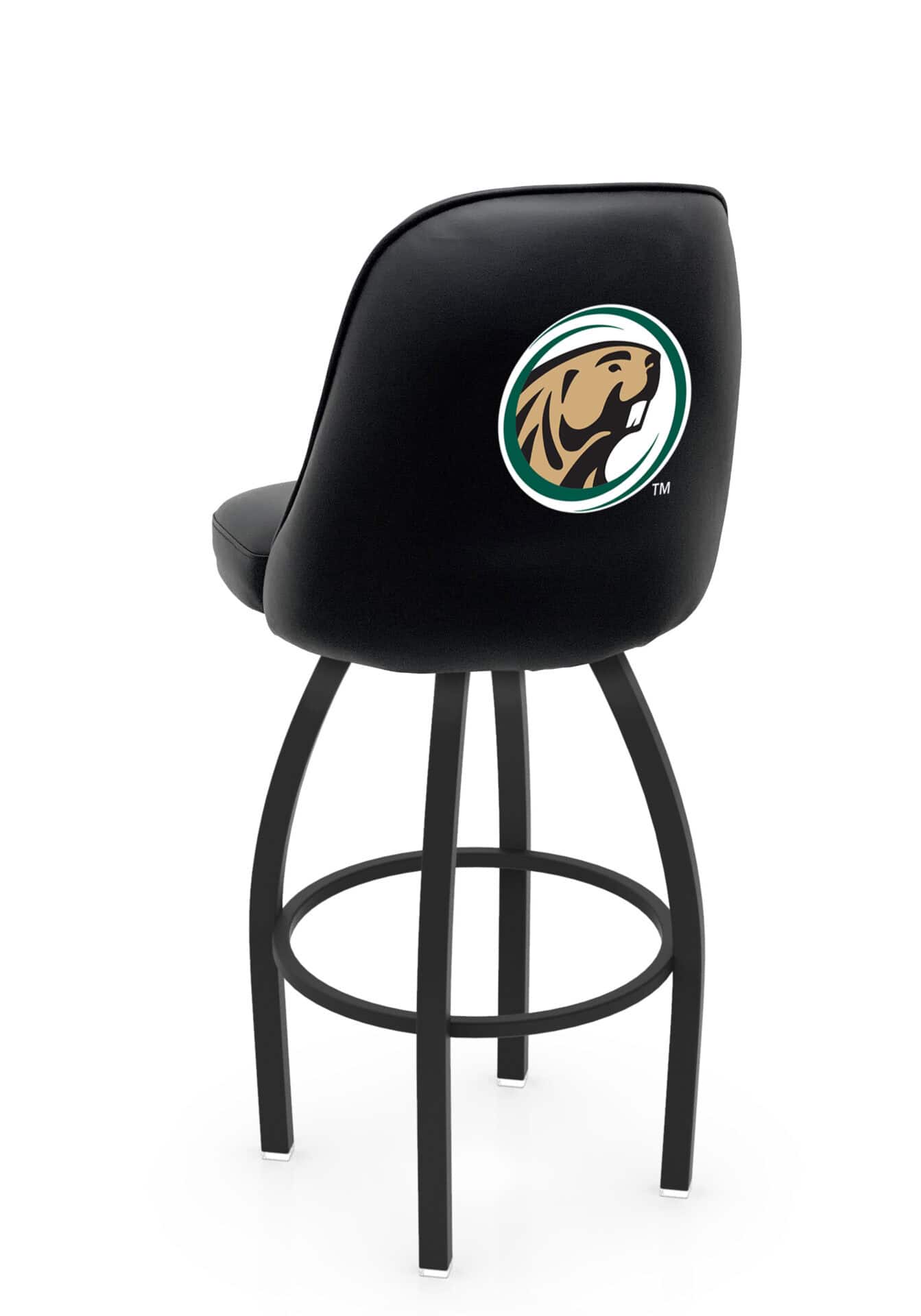 Bemidji State University 25-Inch Swivel Counter Stool w/ Black Wrinkle Finish, Padded Back, 4-Inch Cushion Seat 1 Bemidji State University 25-Inch Swivel Counter Stool w/ Black Wrinkle Finish, Padded Back, 4-Inch Cushion Seat