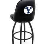 Brigham Young University 25-Inch Swivel Counter Stool w/ Black Wrinkle Finish, Padded Back, 4-Inch Cushion Seat 4 Brigham Young University 25-Inch Swivel Counter Stool w/ Black Wrinkle Finish, Padded Back, 4-Inch Cushion Seat