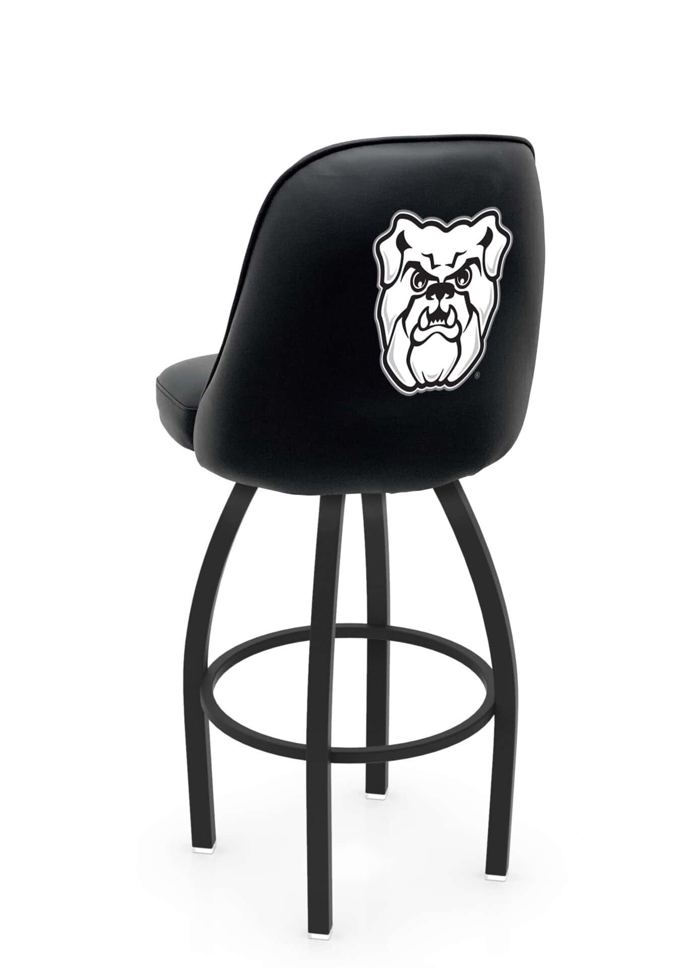 Butler University 25-Inch Swivel Counter Stool w/ Black Wrinkle Finish, Padded Back, 4-Inch Cushion Seat 1 Butler University 25-Inch Swivel Counter Stool w/ Black Wrinkle Finish, Padded Back, 4-Inch Cushion Seat